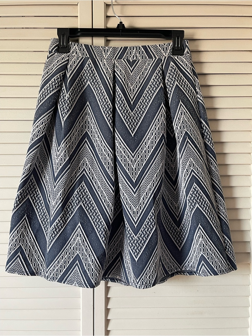 Joe B Navy & White Chevron Circle Skirt